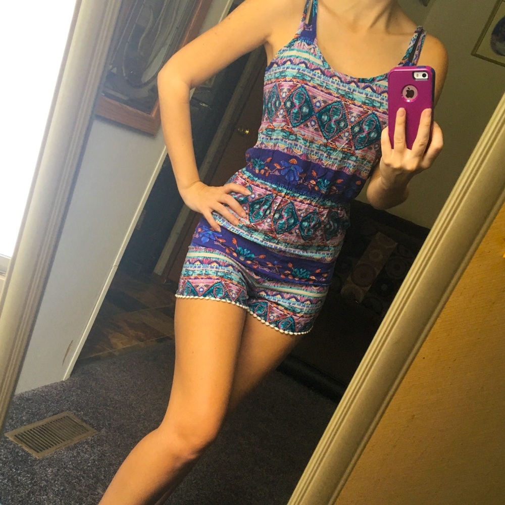 EUC Colorful Patterned Romper